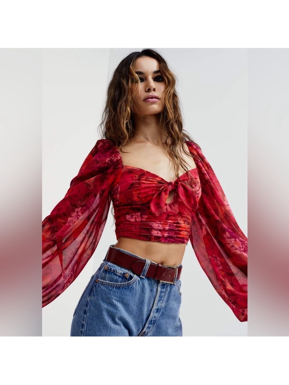 For Love & Lemons Trisha Crop Top Size Small